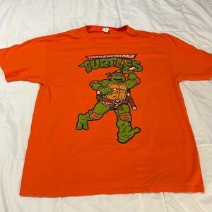 Short sleeve orange Teenage Mutant Ninja Turtles t shirt